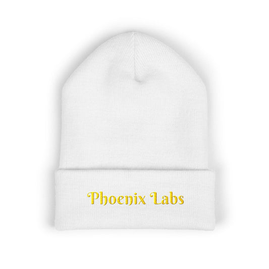 Embroidered "Phoenix Labs" Cuffed Beanie — Cozy Winter Knit Hat