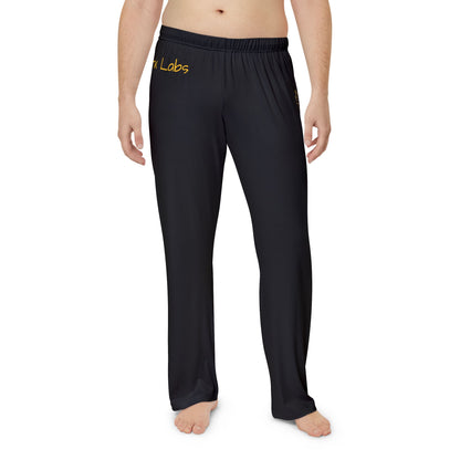 Men's Black Phoenix Pajama Pants — Cozy Lounge Sleepwear with Subtle Gold Script