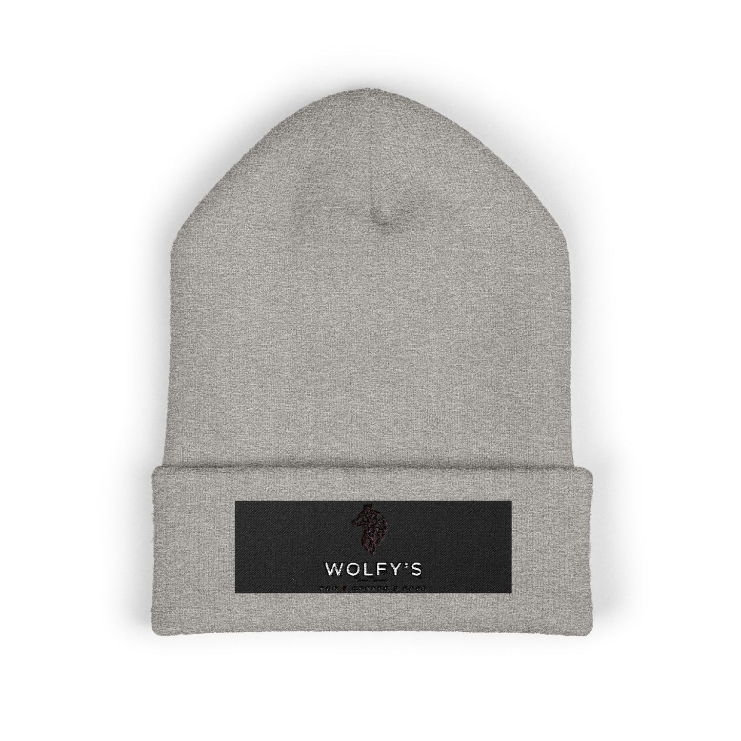 Embroidered 'WOLVY'S' Classic Cuffed Beanie — Warm Knit Winter Hat