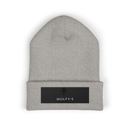 Embroidered 'WOLVY'S' Classic Cuffed Beanie — Warm Knit Winter Hat