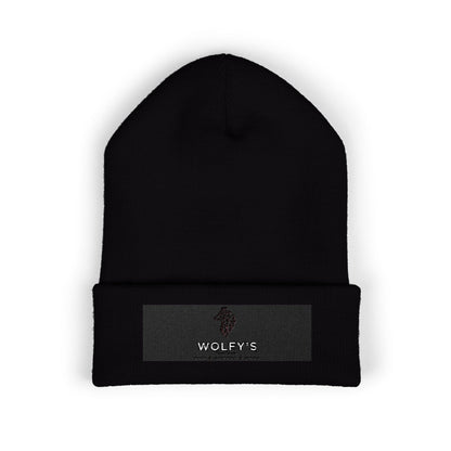 Embroidered 'WOLVY'S' Classic Cuffed Beanie — Warm Knit Winter Hat