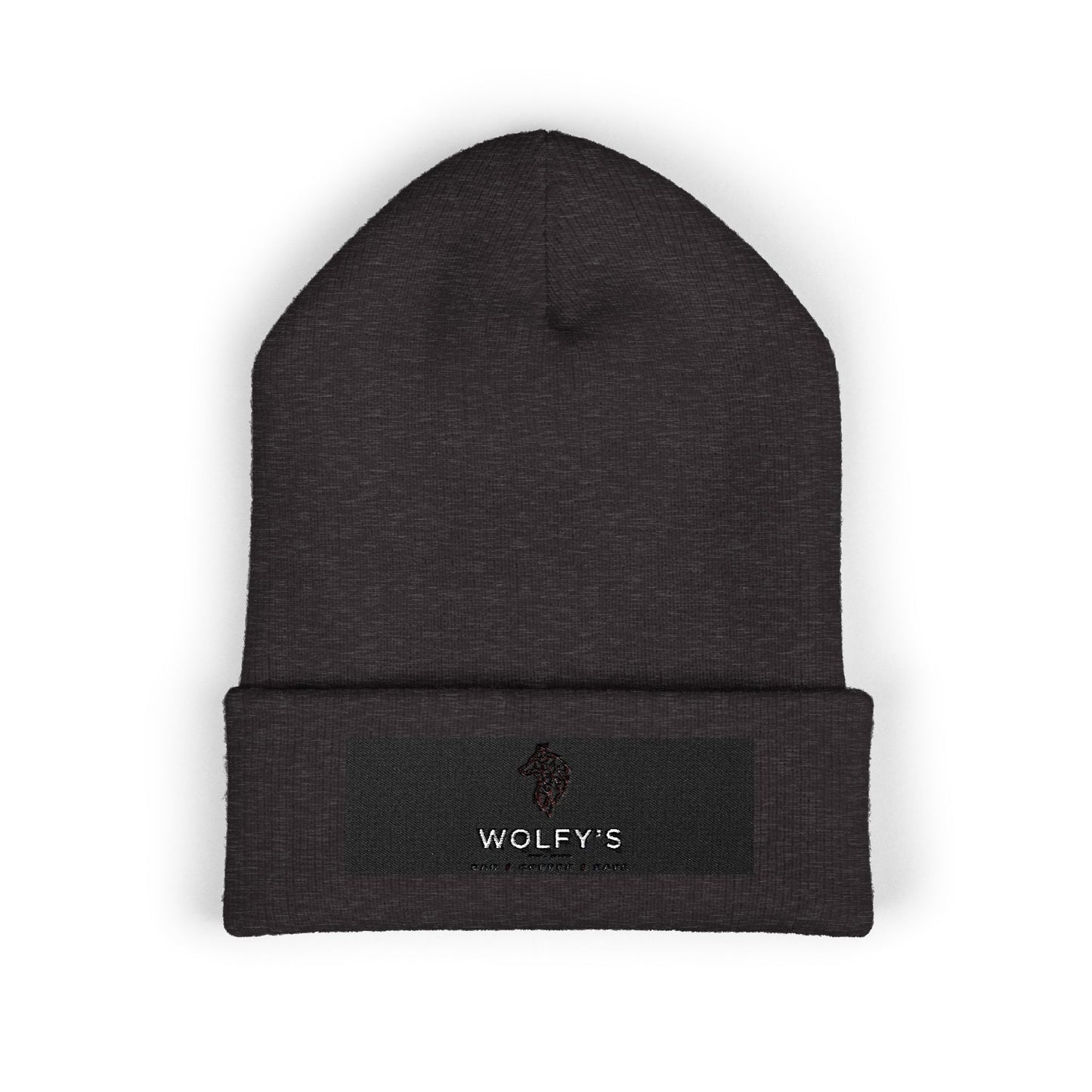 Embroidered 'WOLVY'S' Classic Cuffed Beanie — Warm Knit Winter Hat