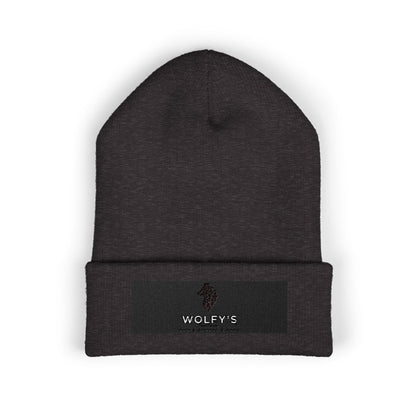 Embroidered 'WOLVY'S' Classic Cuffed Beanie — Warm Knit Winter Hat