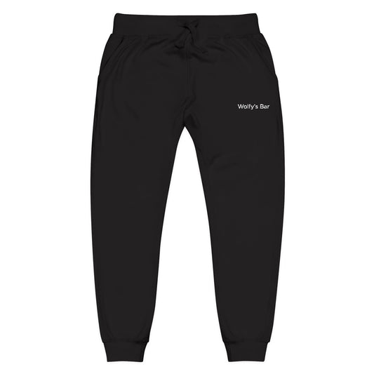 Embroidered Coral Fleece Sweatpants — Cozy Joggers with Subtle Script Accent