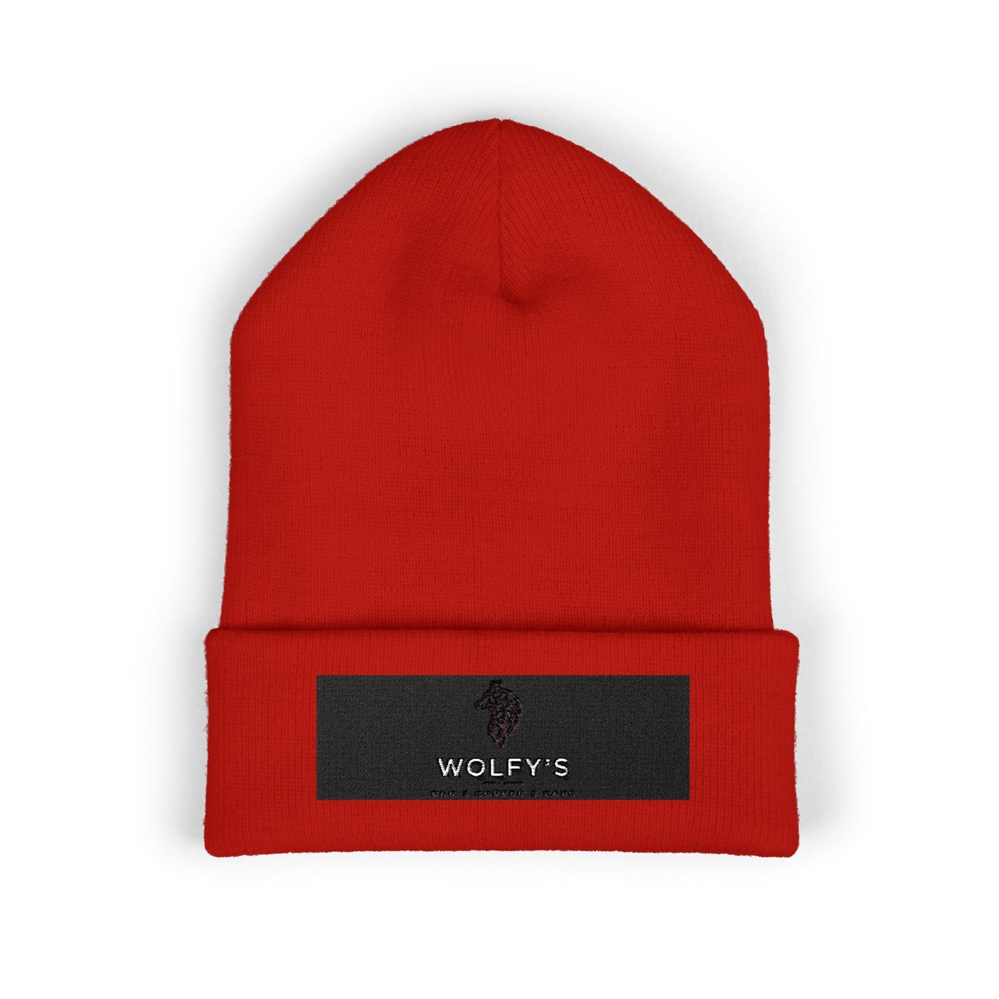 Embroidered 'WOLVY'S' Classic Cuffed Beanie — Warm Knit Winter Hat