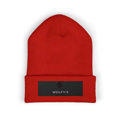 Embroidered 'WOLVY'S' Classic Cuffed Beanie — Warm Knit Winter Hat