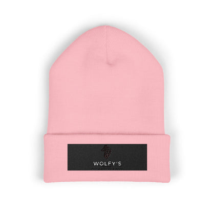 Embroidered 'WOLVY'S' Classic Cuffed Beanie — Warm Knit Winter Hat