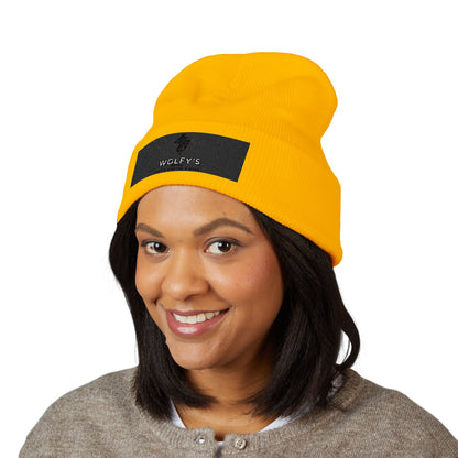 Embroidered 'WOLVY'S' Classic Cuffed Beanie — Warm Knit Winter Hat