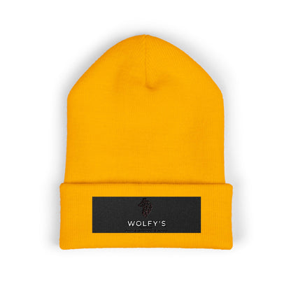 Embroidered 'WOLVY'S' Classic Cuffed Beanie — Warm Knit Winter Hat