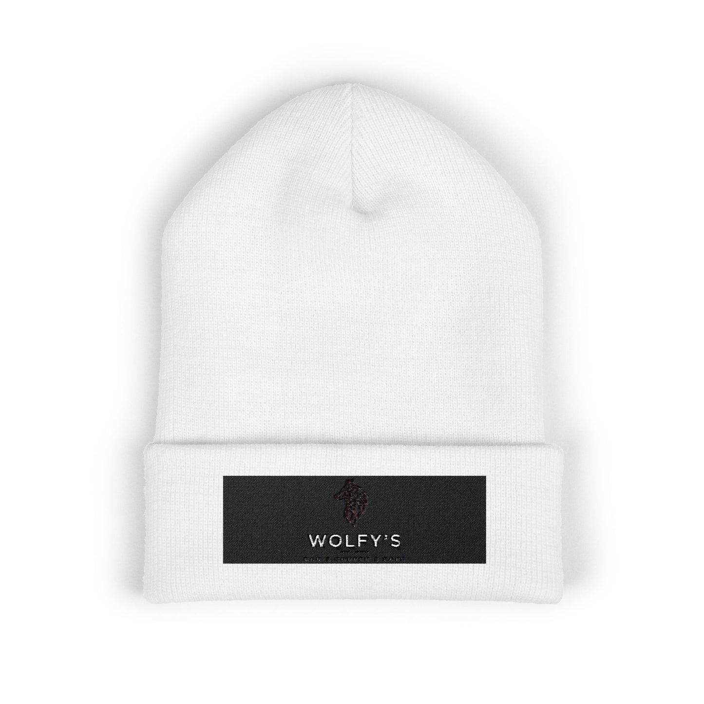 Embroidered 'WOLVY'S' Classic Cuffed Beanie — Warm Knit Winter Hat