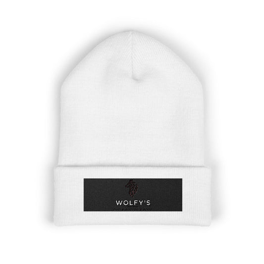 Embroidered 'WOLVY'S' Classic Cuffed Beanie — Warm Knit Winter Hat